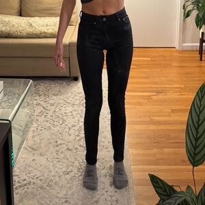 rag & bone black coated jeans